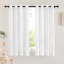 NICETOWN Sheer Window Panel Curtains - Grommet Top Gauzy Sheer Drapes Lightweight Breathable Panels for Windows (2-Pack, 54 Wide x 63 inch Long, White)