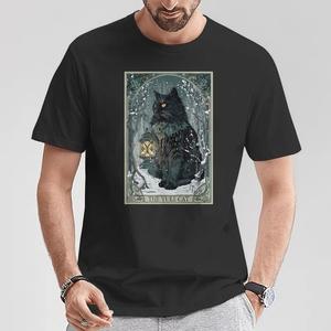 Vintage Creepmas The Yule Cat Tarot Card Dark Christmas TShirt XXL