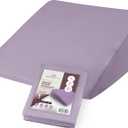 CirclesHome Wedge Pillow Cover 100% Cotton, Zippered Wedge Pillow Case Protector, Soft, Hypoallergenic & Breathable - Lavender, (25Wx26Lx10)