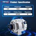 Alternator Replacement for 2000 2001 2002 Toyota Tundra 4.7L 4.7 V8, 2001-2002 Toyota Sequoia, High Output Alternator 1022110610, 13859N, 270600F020, 270600F02084, 3341817, 40052061, AND0279