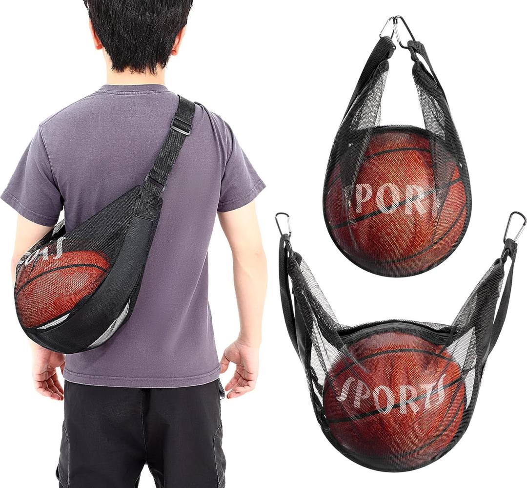 Soulchen 3 pcs Single Ball Bag with Zipper Pocket Mesh Ball Storage Bag with Buckle Clip Sport Equipment Drawstring Sling Storage Net for Carrying Basketball Soccer Football Volleyball Soulchen 3 pcs Single Ball Bag with Zipper Pocket Mesh Ball Storage Bag with Buckle Clip Sport Equipment Drawstring Sling Storage Net for Carrying Basketball Soccer Football Volleyball