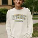 Blue 84 NCAA Unisex-Adult NCAA Officially Licensed Long Sleeve T-Shirt Ivory Dyed Ringspun Vintage (White, S)