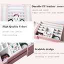 Jewelry Organizer for Drawer, Retractable Jewelry Drawer Organizer Inserts, Leather Storage Display Case Storage Containers Box in Dresser
