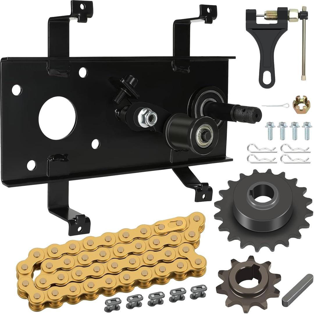 Mini Bike Jackshaft Assembly Cover Kit Replacement for Coleman CT200U CT200U-EX BT200X Baja Warrior MB200 Axis M200 196cc 212cc 6.5HP Engine Parts 420 Chain Tensioner and Jackshaft Sprocket
