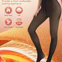 Bebila Fleece Lined Tights Women, Fake Translucent Warm Tights for Winter Sheer Pantyhose Thermal Leggings (Black, L)