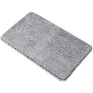 Solid Colour Fluffy Bathroom mat Non-Slip Bathroom Carpet Absorbent Floor mat Bathtub Side washbasin Washable Floor mats(Light Grey,50x80cm) (4'2" x 6'8" (Square))