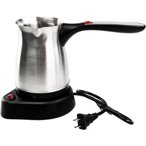 Electric Turkish Coffee Pot, 600ml Stainless Steel Heating Tea Maker Kettle with Foldable Handle, 110V US Plug Turkish Electric Coffee Maker Machine for Home/Travel