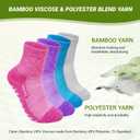CaiDieNu Non Slip Diabetic Ankle Socks: Bamboo Viscose Non Binding Hospital Socks with Grip for Women Men Elderly Edema 9-15