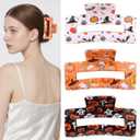 3PCS Halloween Hair Clips Ghost Spider Web Pumpkin Witch Claws Fall Large Claw Clips for Thick Thin Hair Cute Halloween Hair Accessories for Women Girls Party Favors Pinzas Para El Cabello