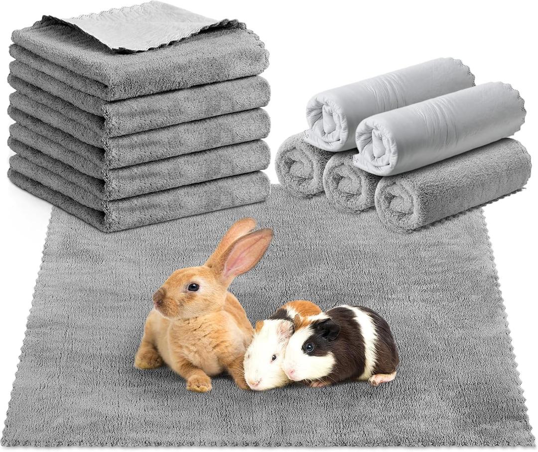5 Pcs Waterproof Guinea Pig Blankets Washable Small Animal Pee Pad Pet Blanket Sleep Bedding Mats Absorbent Guinea Pig Cage Liner Reusable Pet Sleep Pad(Gray,18" X 24",Classic)