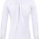 Ruisin Super Soft Wrinkle Free Button Down Shirts for Women Solid Long Sleeve Striped Formal Work Dress Blouses Tops (White, XL)