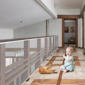 JIFTOK Baby Gate for Stairs, Banister Guard for Kids, Pets, Toys, 18ft L x 2.66 ft H, Mesh Netting Safety Net for Balcony Rail Stair, Stairway Net Baby Safety Products for Indoor & Outdoor (White)