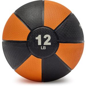 Amazon Basics Weighted Medicine Ball for Core Strength, Strength Training, Full-Body Workouts and Balance Exercises, 12-Pound