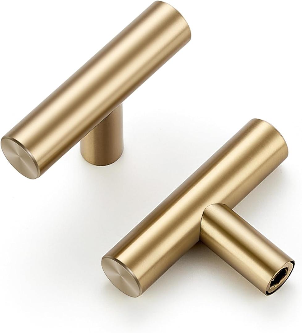 Ravinte 2'' Cabinet Handles Stainless Steel Champagne Bronze Kitchen Cabinet Hardware Handles of Kitchen Cupboard Handles 10 Pack