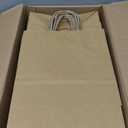 Oikss 100 Pack 5.25x3.25x8.25 Inch Small Plain Natural Kraft Paper Gift Bags with Handles Bulk for Birthday Party Favors Grocery Retail Shopping Business Goody Craft Bags Cub Sacks (Brown 100 Count)