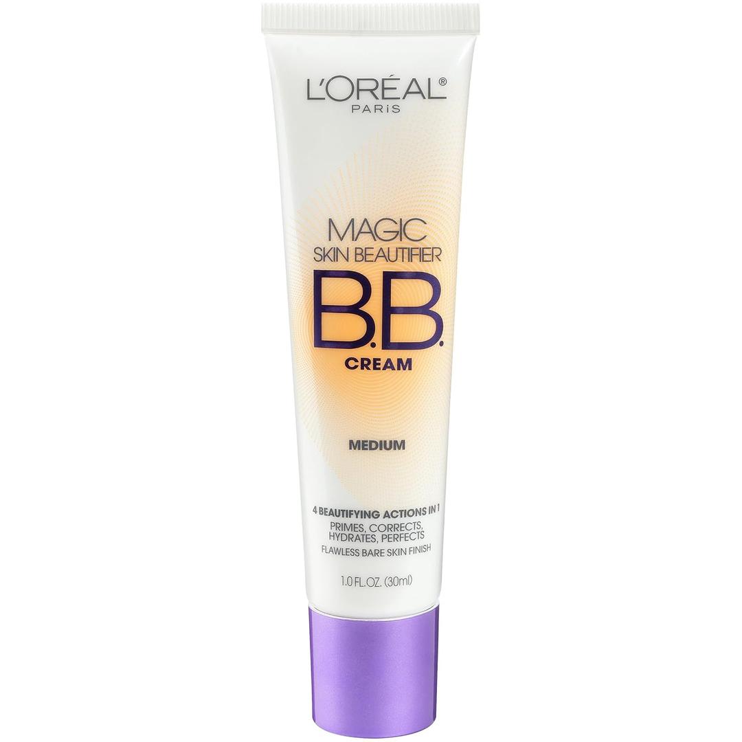 L'Oral Paris Makeup Magic Skin Beautifier BB Cream Tinted Moisturizer, Medium, 1 fl oz, 1 Count