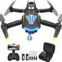 Drone with Camera, Dual 720HD, Drone for Kids with Cool Lights, Cestures Control, Vertical Shooting, Waypoint Flight, Gravity Control, 3D Flip, 3-Speeds, Drones for Adults, Beginners, Kids