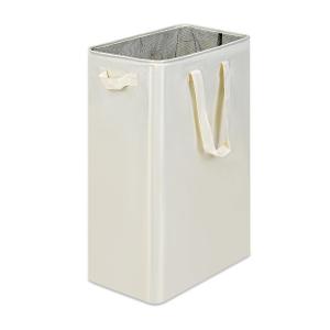efluky Slim Laundry Basket, Narrow Laundry Hamper with Handles, Collapsible Dirty Clothes Hamper, Tall Laundry Bin for Laundry Room, Dorm and Bedroom, 19.8 Gallon (75L) Beige