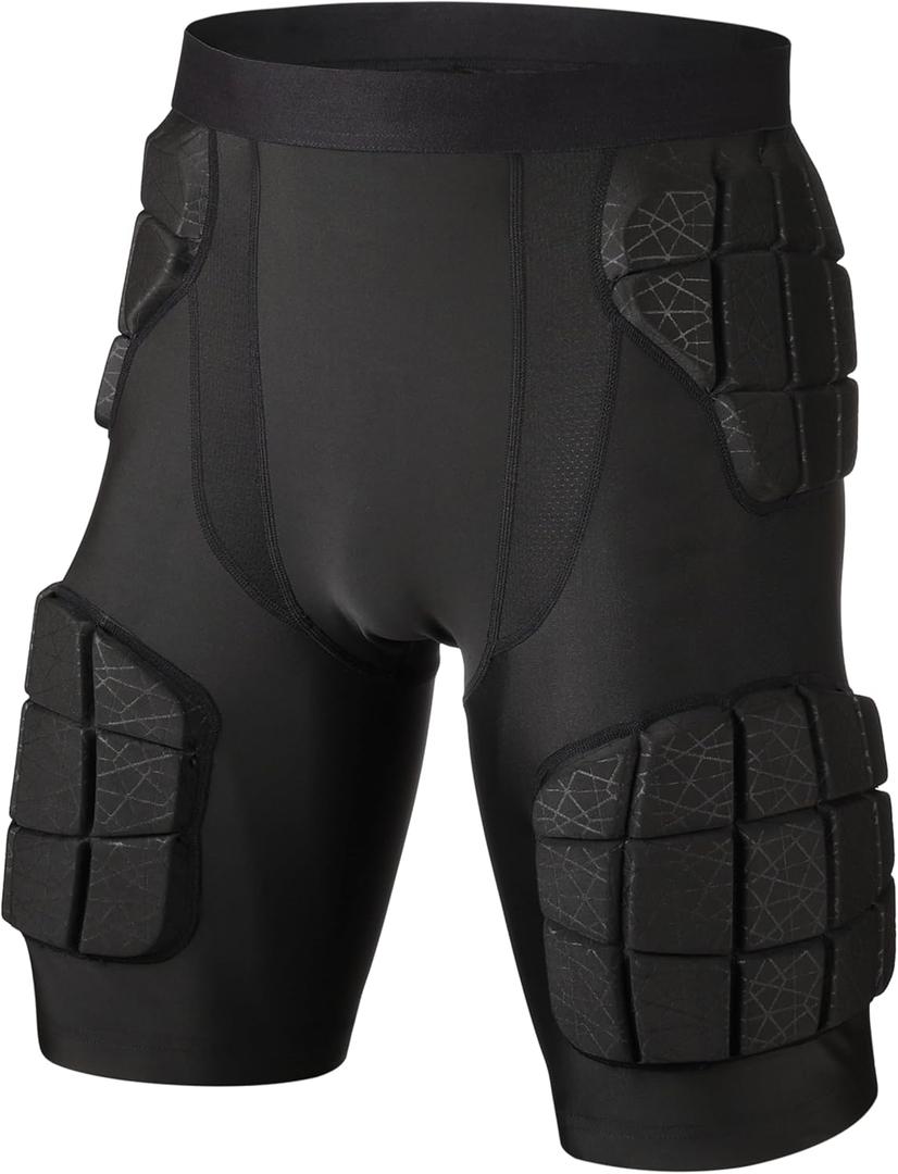 5-Pad Football Compression Girdle/Shorts, Football Padded Shorts, Football Girdle Hip and Thigh Protector (Medium)