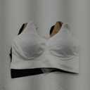 Cabales KINYAOYAO Women's Plus Size High Impact Seamless Racerback Padded Bra L Black-white-beige