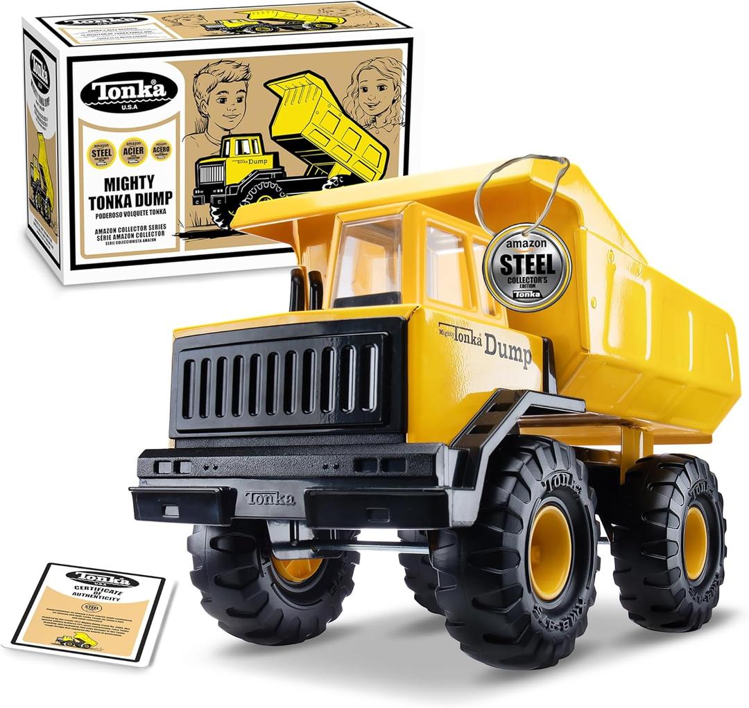 Tonka Retro Mighty Dump Truck - Collector's Edition - Made with 2X More Steel, Kids Construction Toy, Metal Truck, Toy Truck for Boys and Girls, Kids, Toddlers, Ages 3+