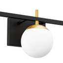 Ralbay Mid Century Modern Bathroom Vanity Lights Black and Gold Milky Glass Modern Bathroom Vanity Lights Over Mirror, Black/Golden 3-Light (Exclude Bulb)