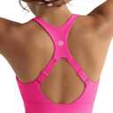 RUNNING GIRL Adjustable Straps High Impact Sports Bra for Women,High Support Workout Sports Bras with Sewn in Pads (Pink, M)