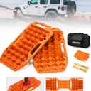 BUNKER INDUST Offroad Traction Boards with Jack Base,Multifunctional Extendable Recovery Track Tire Traction Mat Snow Mud Sand Ramp-4X4 ATV UTV SUV Truck Traction Pads with Bag, Orange (Gen 8)