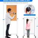 Maxtek Mobile Whiteboard and Cork Board Combo 48 x 32 in, Height Adjustable