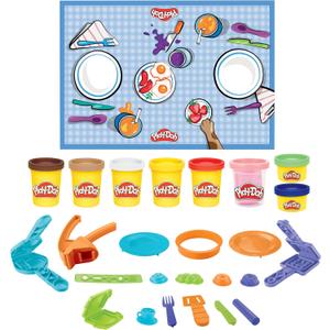 Play-Doh Kitchen Creations - Morning Cafe Playset with 8 Colors, Playmat, Over 15 Tools