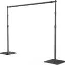 Backdrop Stand, 8x10 ft Adjustable Photo Backdrop Stand Kit, Heavy Duty Background Stand with Steel Base for Photography, Baby Shower, Birthday Parties, Wedding, Blac 