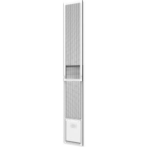 V2 Patio Pet Door Screen Insert Panel for Sliding Doors, Fits Door Track Min Ht 62.99" to Max Ht 84.25",UV Resistant Mesh, Locking Magnetic Dog Door, Easy Install and Removal, Large, White