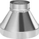 PATIKIL 12 Inch to 6 Inch Round Duct Reducer Increaser Connector, Galvanized Steel Air Duct Adapter Pipe Fitting for Bathroom Kitchen Inline Ventilation Systems, Silver Tone
