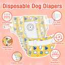 Pet Soft Female Dog Diapers - Disposable Dog Diapers with Adjustable Foam Tail Hole, Cat & Puppy Diaper for Dogs in Heat or Incontinence, Medium (24Pcs, Yellow)