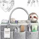PUTSKA Baby Diaper Caddy Organizer Nursery Basket Set Baby Basket Gift Registry Baby Shower List Baby Must Haves Essentials Neutral Baby Stuff For Newborn (Large, Grey Set)