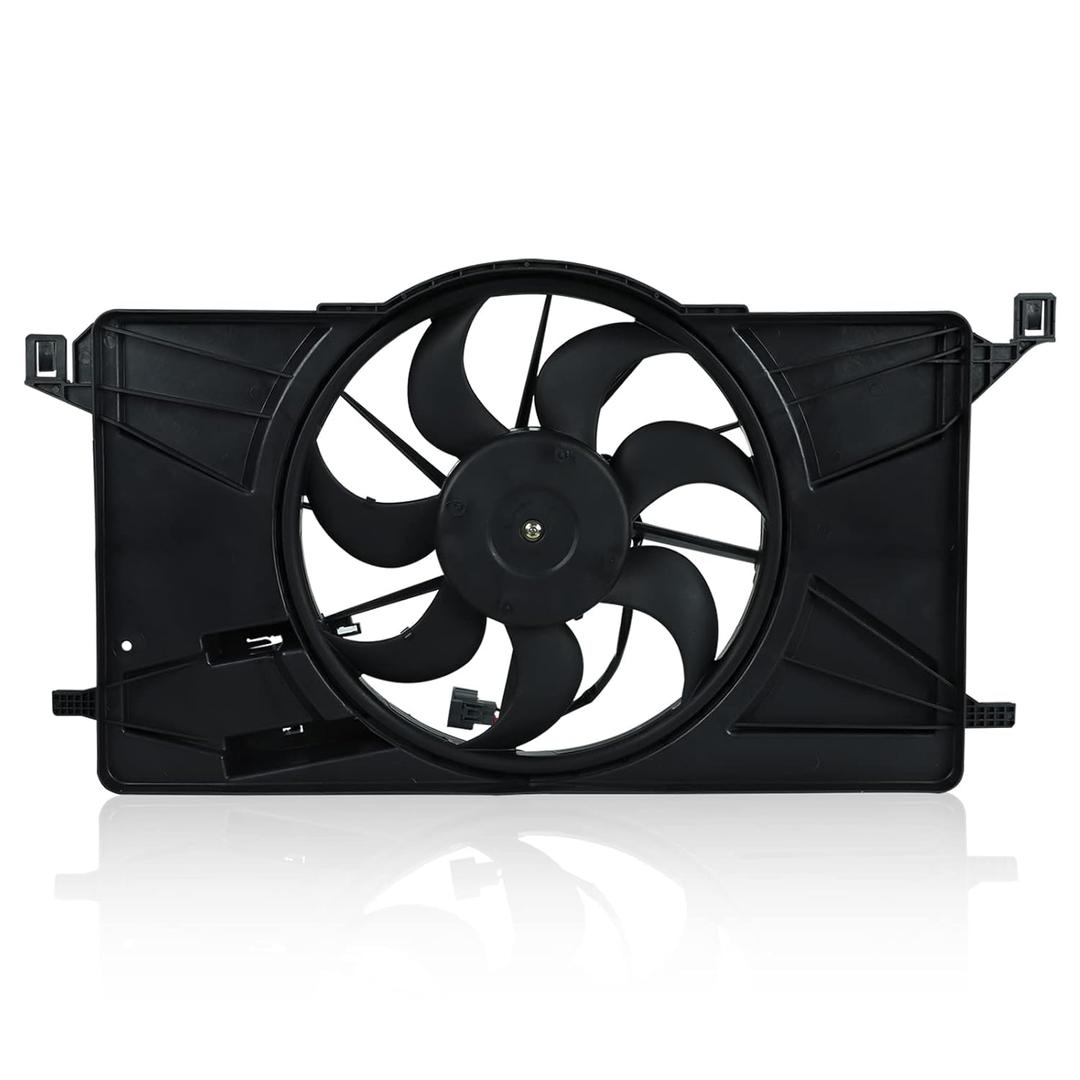 Radiator Cooling Fan Assembly Compatible with Ford Focus 2012-2017 2.0L Radiator AC Condenser Cooling Fan Control Module (TYC622800, 674-01053, 622800)