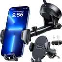 YRU [2025 Upgraded] Universal Car Phone Holder Mount 360Rotatable & Strong Suction Cell PhoneHolder Car Dashboard Windshield Phone Holder Dash Stand for iPhone 16 15 14 13 12 Samsung Truck, Black