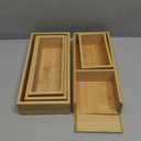 Bamboo Drawer Organizer 5 Pcs for Kitchen Multi-purpose Storage Dividers for Kitchen, Office, Jewelry, Cosmetics, Wooden Drawer Dividers for Drawer Organizer Desk Organizer Gift for Women Gifts Idea