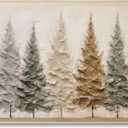 FAEKSUR Framed Christmas Wall Art Decor, Winter Watercolor Pine Trees Landscape Wall Art for Living Room, Rustic Xmas Forest Wall Art Prints for Bedroom, Bathroom, Kitchen, Farmhouse, Office, 12x16