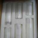 Glasseam Hurricane Glass Candle Holders, 6 Flower Vase for Pillar Candles