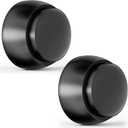 2PCS Door Stopper Wall Protector with Silicone Head, Aluminum Door Knob Wall Protector, Spring Shock Absorption Technology, 1.65" Door Stoppers for Wall, Adhesive Installation or with Screw (Black)