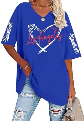 SFHFY Baseball Shirt Women: Oversized Baseball Mom T-Shirt Baseball Season Tshirt Casual Game Day Sport Tee Tops Large