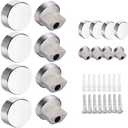 AZVALVOL Mirror Clip Mirror Hanging Hardware Mirror Holder Clips Metal Round Mirror Mounting Clips 8Pcs Zinc Alloy Clips for 3-6mm Thick (Chrome, 8)