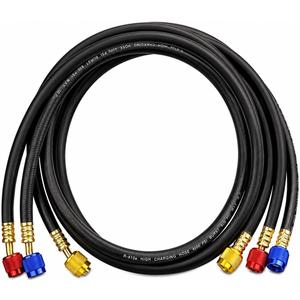 3 Pieces AC Manifold Gauge Hose Kit HVAC Hoses 59" AC Hose Set Refrigerant Hoses, AC Recharge Hose with 1/4" SAE for R410A R32 R134a, Hose Manifold for Home & Automotive Air Conditioning Maintenance