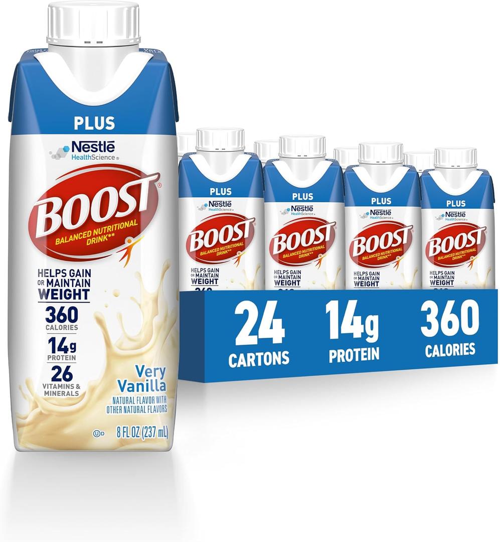 BOOST Plus Ready to Drink Nutritional Drink, Very Vanilla, 24 Pack BBD Aug 28 2026