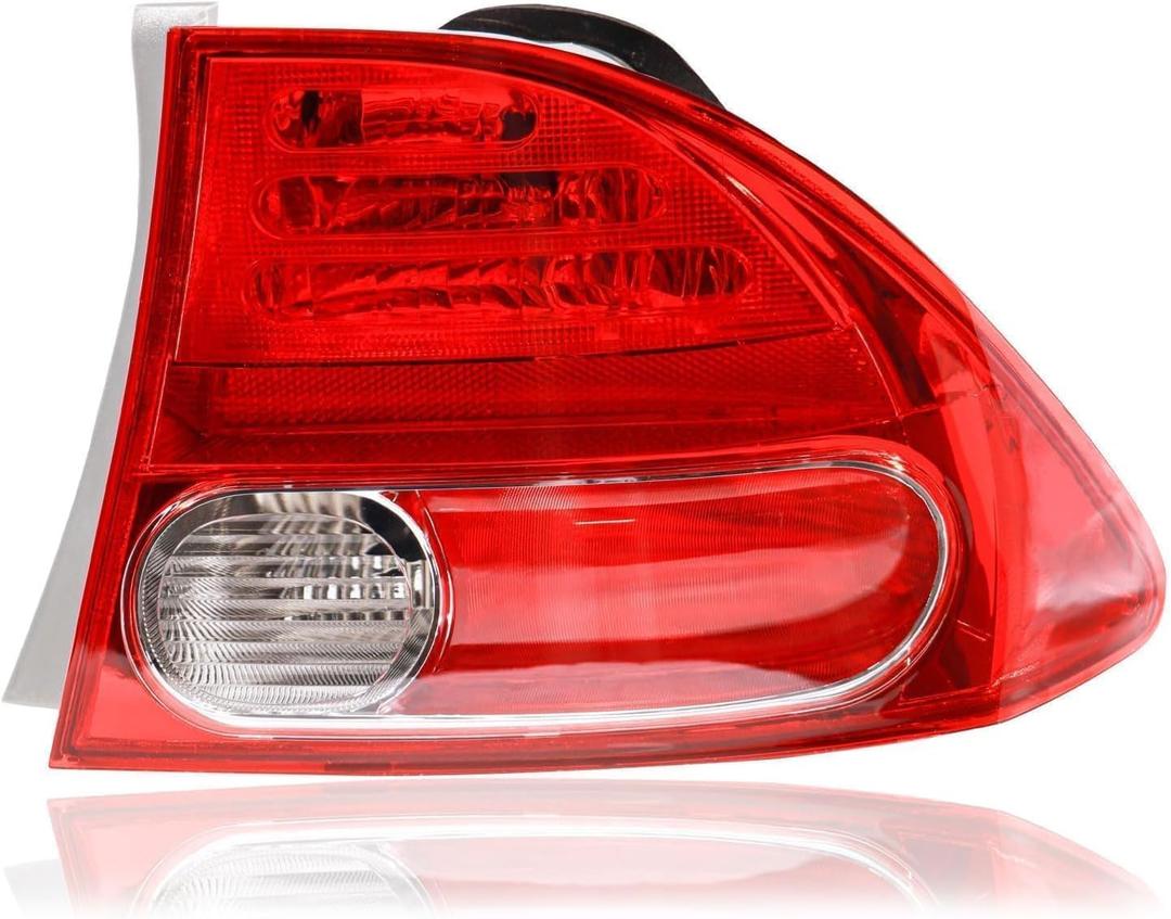 Tail Lights Outer Assembly Compatible with 2006 2007 2008 Honda Civic 4-Door Sedan/Hybrid,Right Passenger Side Rear Light Taillights Replacement # 33501SNAA02 HO2801165