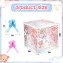 AmazingSpark 28in Jumbo Gender Reveal Gift Box Kit with Oversized Box Giant Pull Bows for Gender Reveal Baby Shower Birthday Party Decor (Boho Teddy Bear), 1 Count