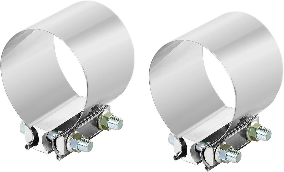 3.5 Inch 3.5" Butt Joint Exhaust Band Clamp Sleeve Stainless Steel 2pcs