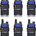 Baofeng UV-5R Dual Band Two Way Radio Handheld Ham Radio Long Range Walkie Talkies Pack of 6 for Hiking Camping Hunting Skiing Trip(Black)
