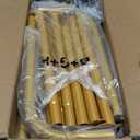 Laiensia Double Rods Garment Rack with Wheels, Clothing Rack for Hanging Clothes,4 Hooks, Multi-functional Bedroom Clothes Rack, Gold